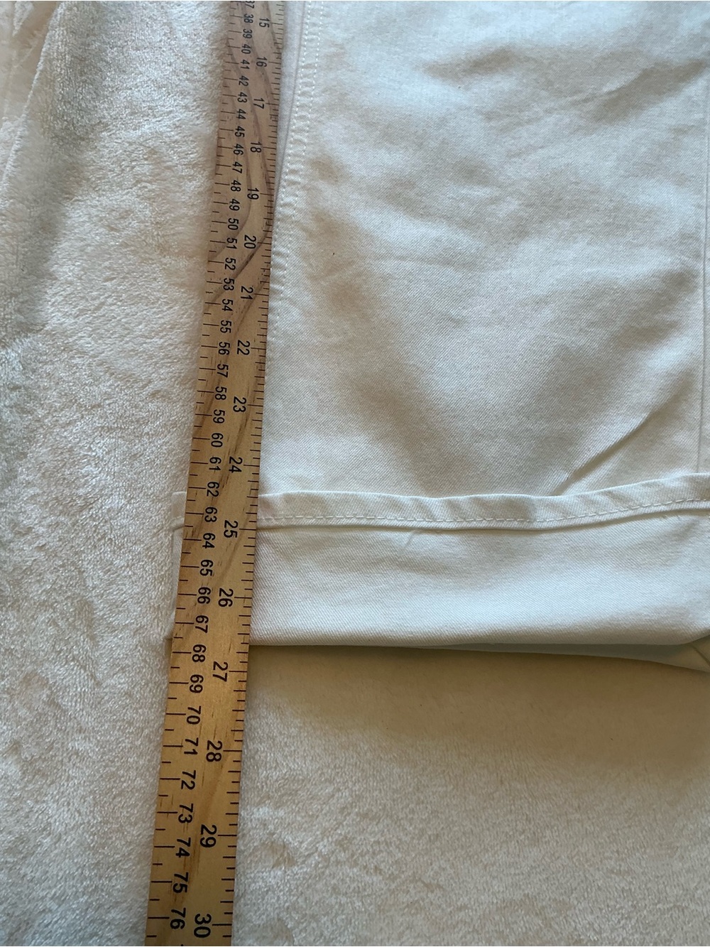 Frye High Rise Ivory Cropped Cuffed Jeans Size 14/32 NWT - Picture 6 of 14
